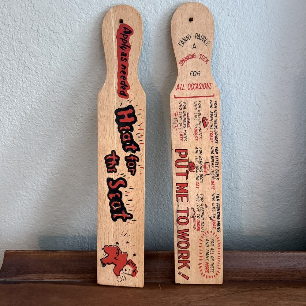 "Heat for the Seat" Decorative Wooden Paddle - Vintage 15” X 2.125” VTG